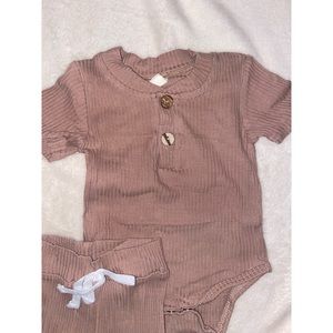Brown ribbed 2 piece